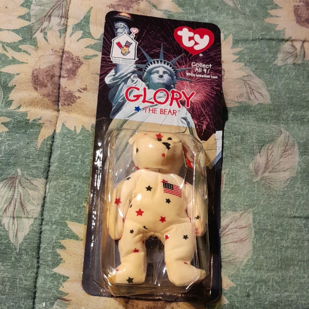 BN Ty Glory Beanie Baby  Bear with Stars and Flag